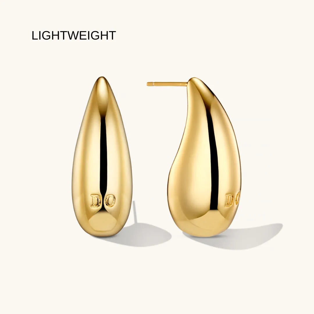Large Dome Earrings in Gold