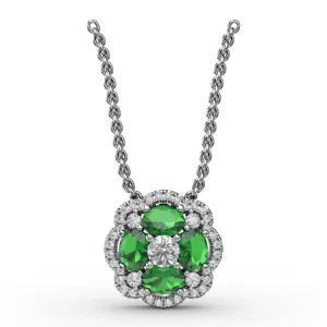Love in Bloom Emerald and Diamond Pendant