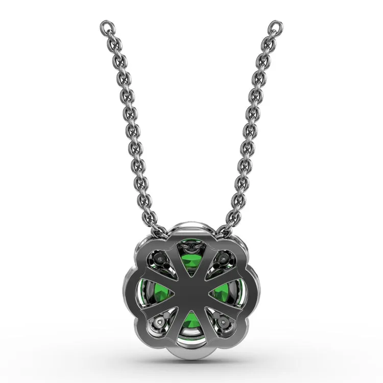 Love in Bloom Emerald and Diamond Pendant