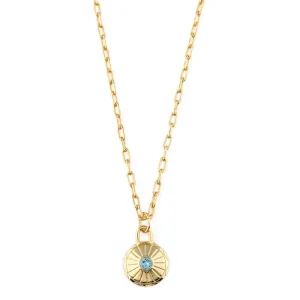 March Birthstone Necklace Made With Swarovski® Crystals - Gold