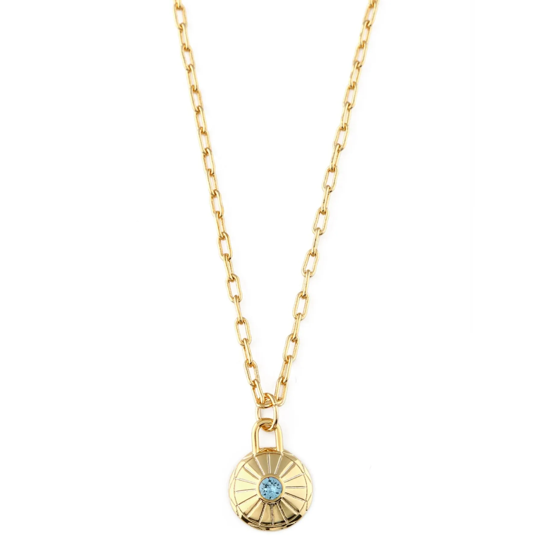 March Birthstone Necklace Made With Swarovski® Crystals - Gold