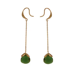 Marylou Gold and Emerald Green Stone Earrings