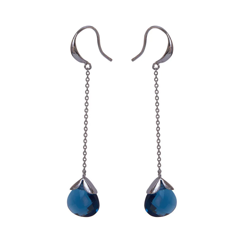 Marylou Silver and Blue Stone Earrings