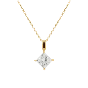 Mercury solitaire bale necklace 2ct