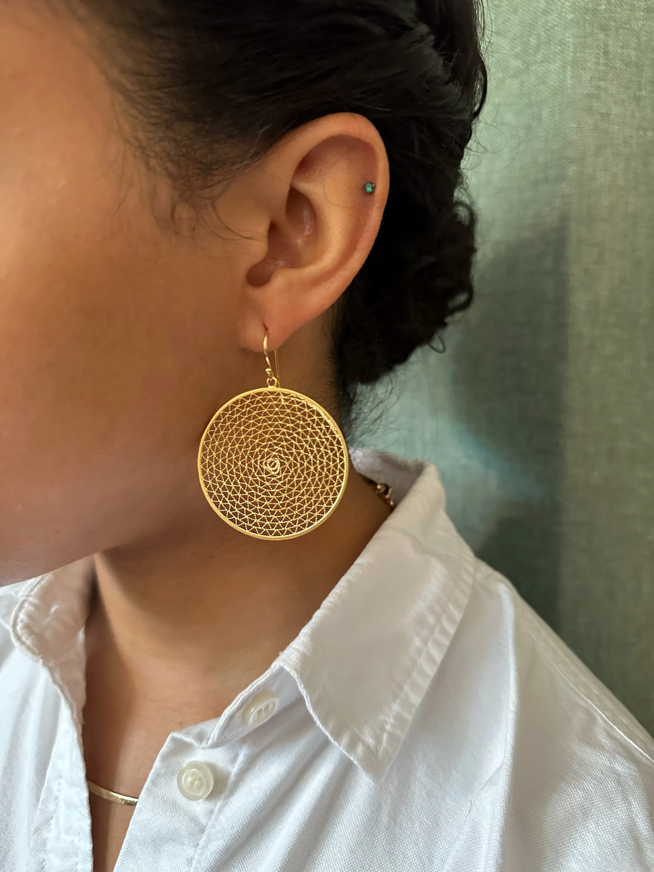 Mesh Circle Earrings