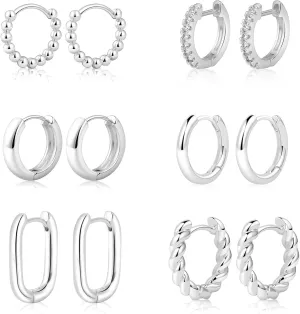MIDEEO Gold/Silver Hoop Earrings for Women, 14K Gold Plated Twisted Huggie Hoop Earrings Hypoallergenic Thick Open Lightweight Chunky Hoop Earrings Jewelry for Gifts