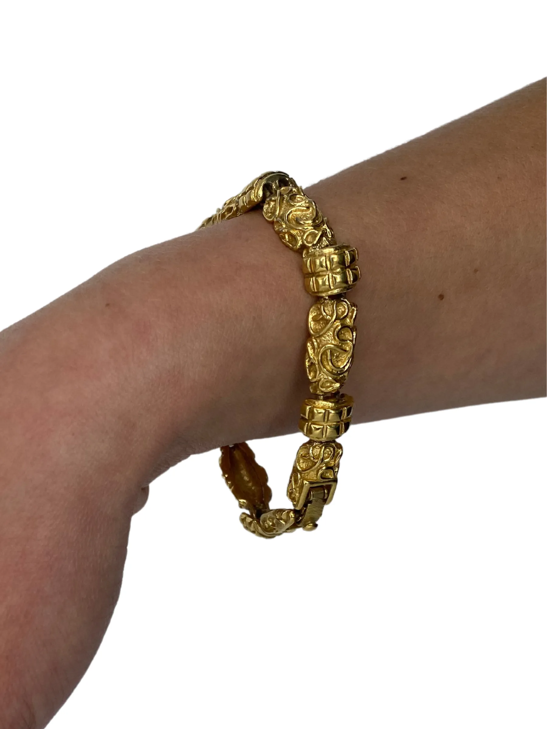 Monet Vintage 70’s Textured Link Bracelet