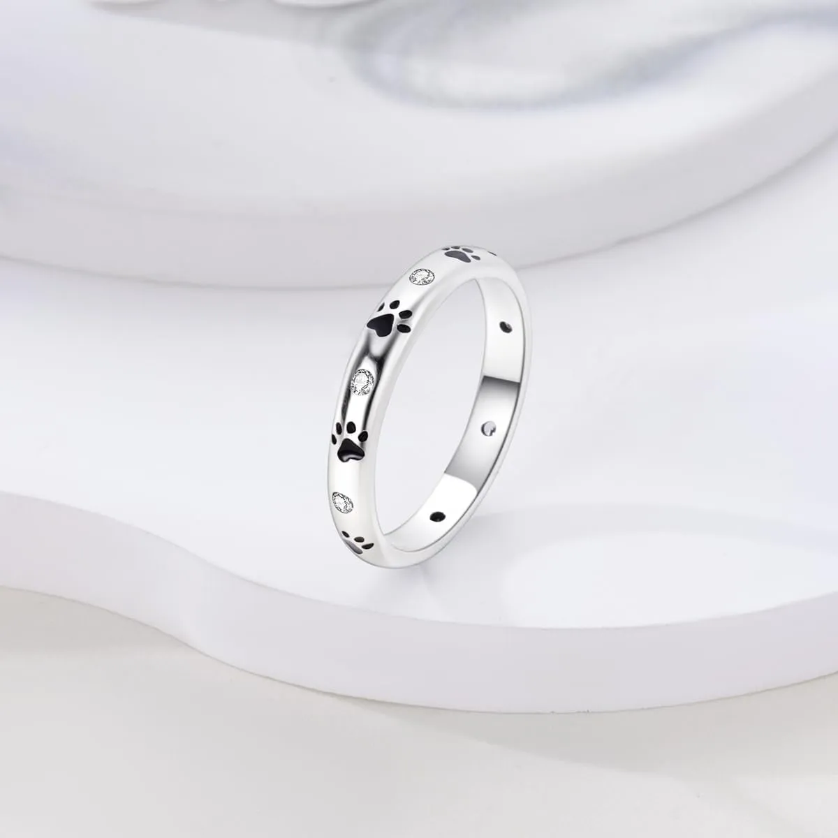 MULA S925 Sterling Silver Rings for Women Moon Star Rings Cubic Zirconia Band Ring Stackable Vintage Rings Statement Women Rings