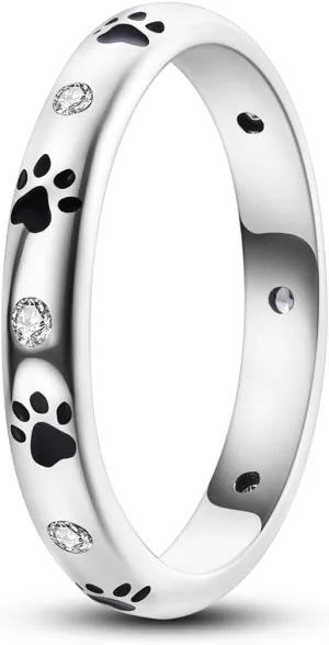 MULA S925 Sterling Silver Rings for Women Moon Star Rings Cubic Zirconia Band Ring Stackable Vintage Rings Statement Women Rings