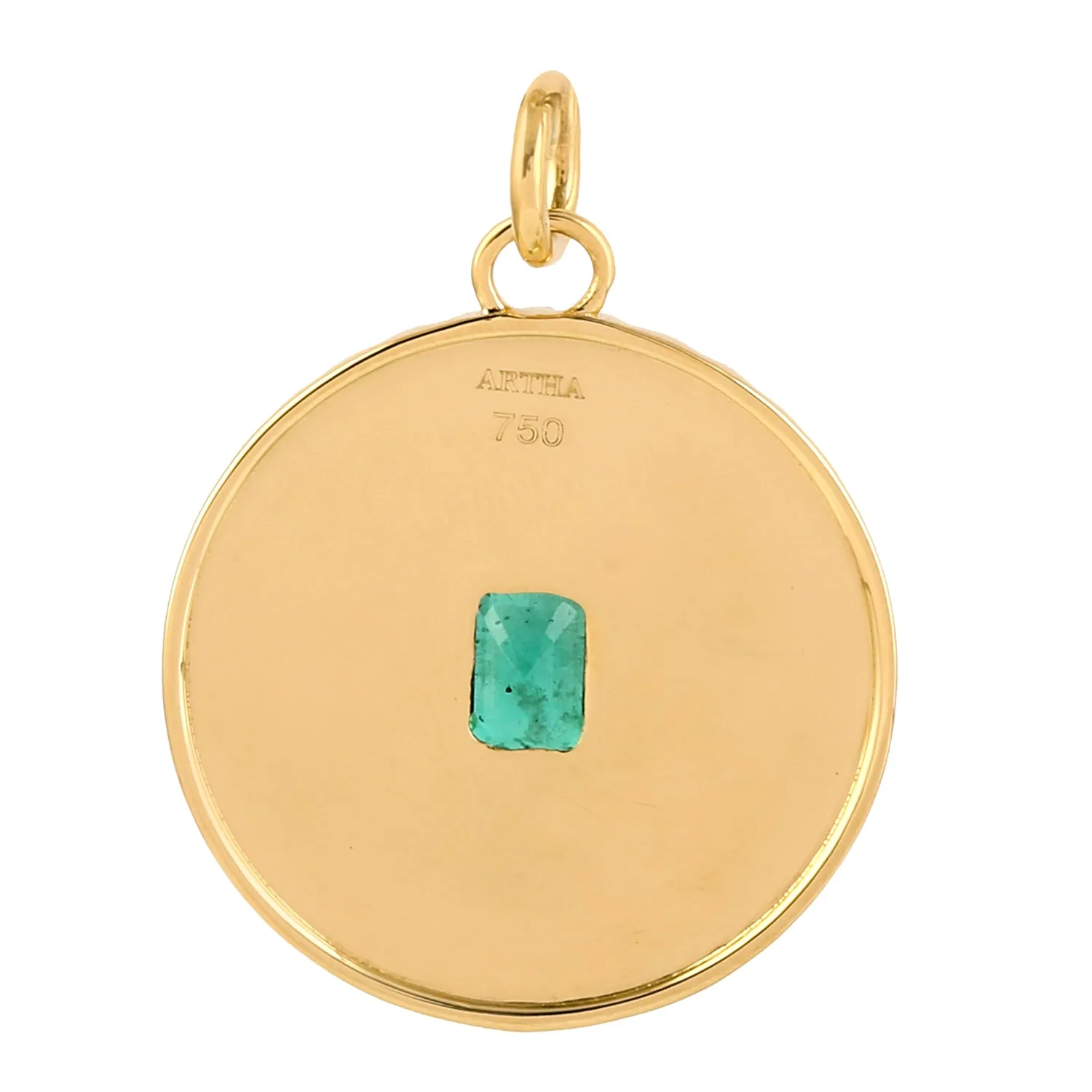 Natural Emerald Designer pendant In 18k Gold For Gift