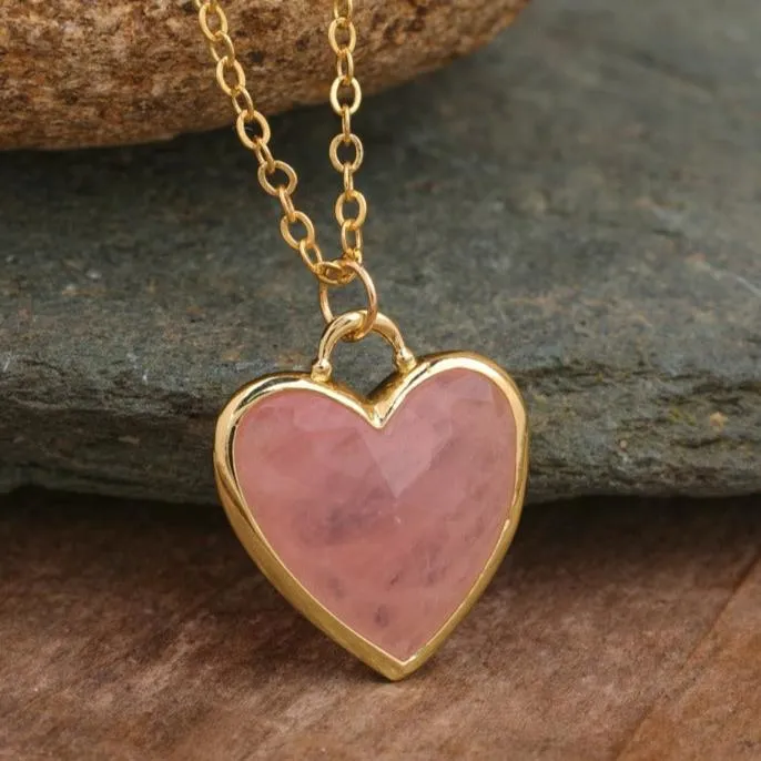 Natural gemstone Heart Shaped Pendant Necklace
