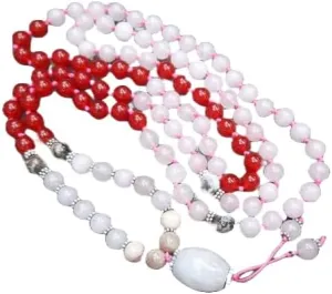 Natural Sunstone, Carnelian, Rhodonite, Rose Quartz 8mm 108 Mala Beads, Spiritual, Meditation Beads, Reiki, Japa Mala, Buddhist Prayer Beads, Yoga Bracelet, healing beads LKMALA-RRGU-3919