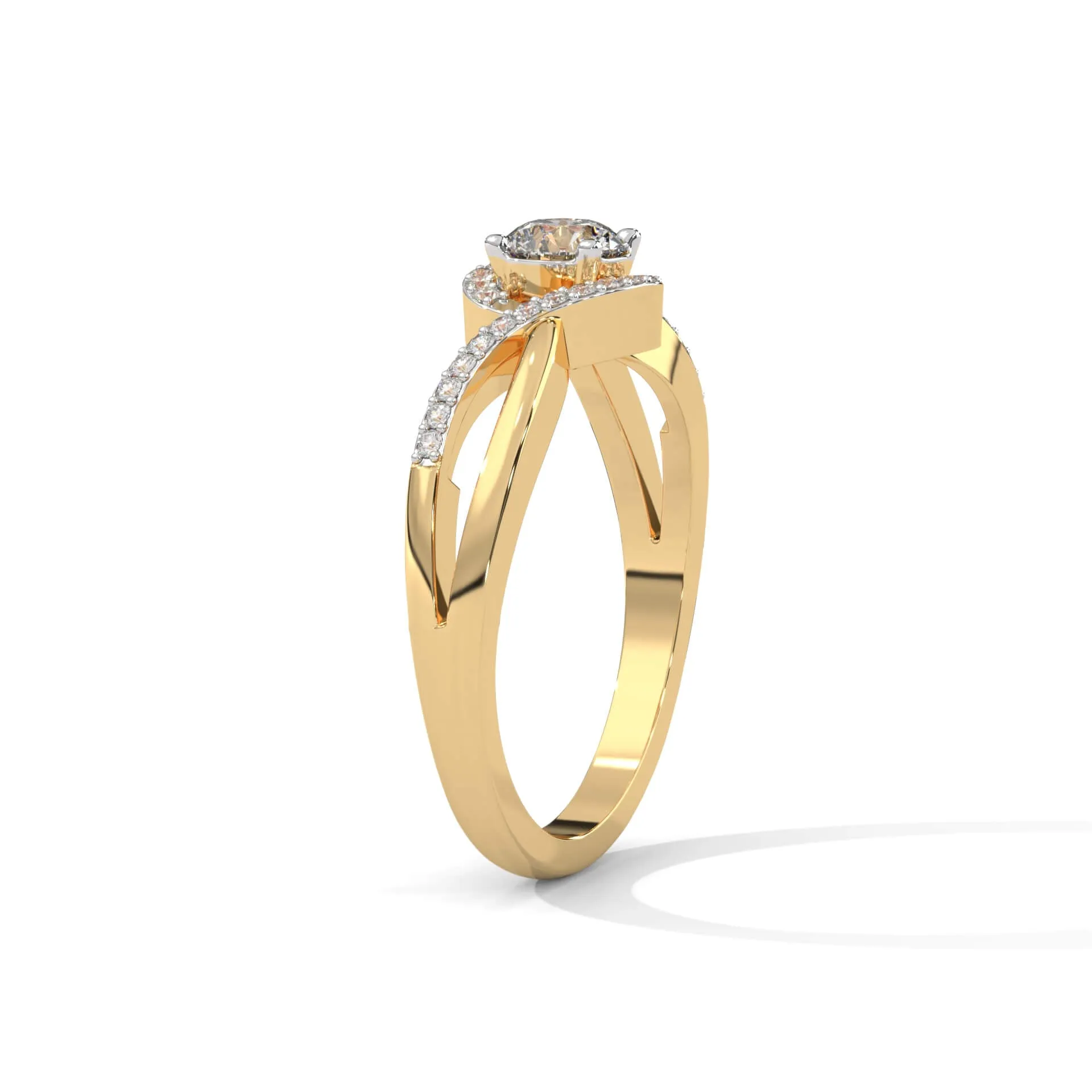 Nevana Silver Solitaire Ring | 22KT Gold Vermeil