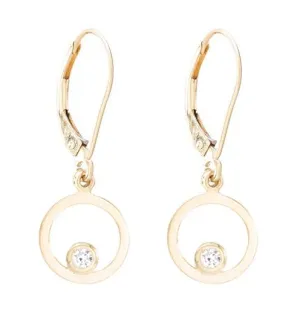 Open Circle Dangle Earrings With Diamond