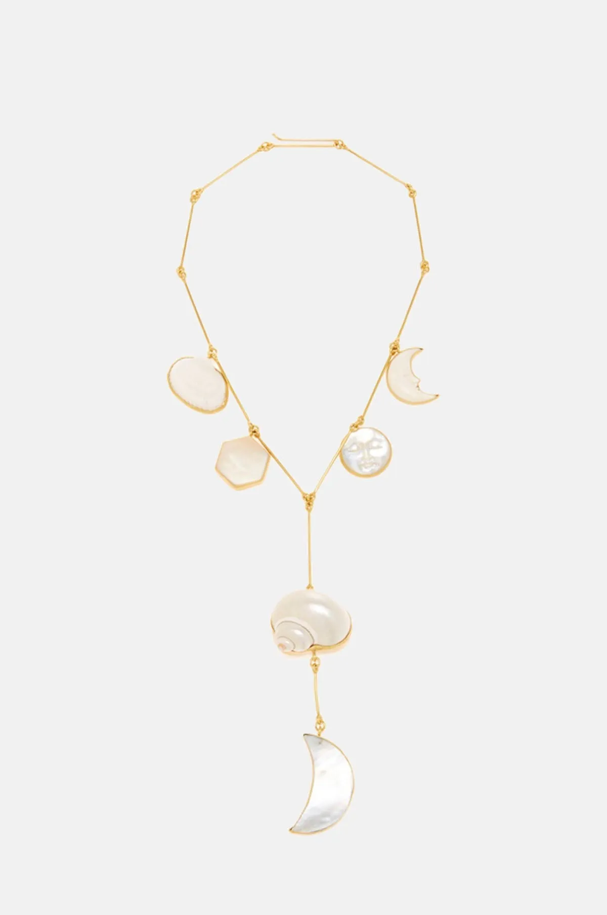 Pearl and Moon Drop Necklace