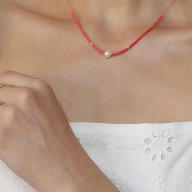 Pearl Miyuki Bead Necklace