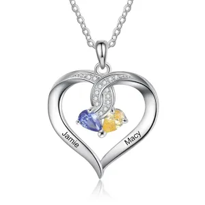 Personalized Name Engraved Heart-Shaped Pendant