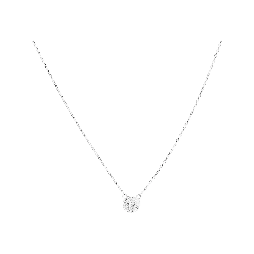 Petite Crystal Circle Necklace (sterling silver or 16K gold)