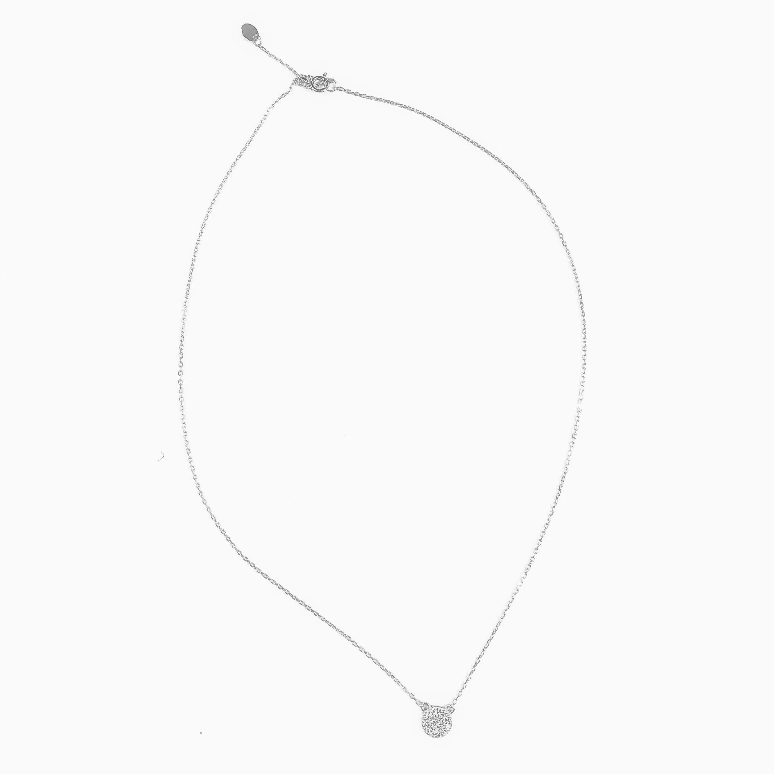 Petite Crystal Circle Necklace (sterling silver or 16K gold)