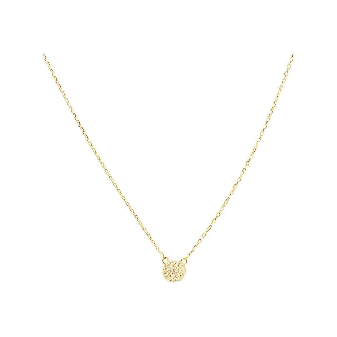 Petite Crystal Circle Necklace (sterling silver or 16K gold)