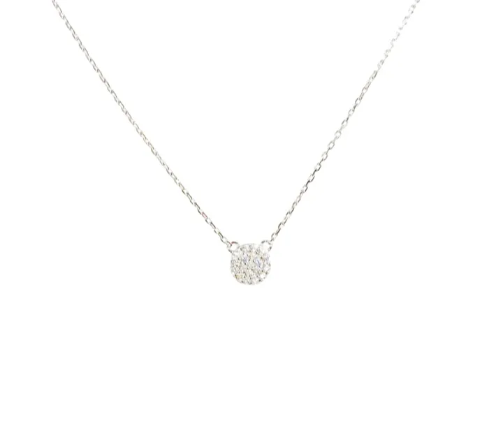 Petite Crystal Circle Necklace (sterling silver or 16K gold)