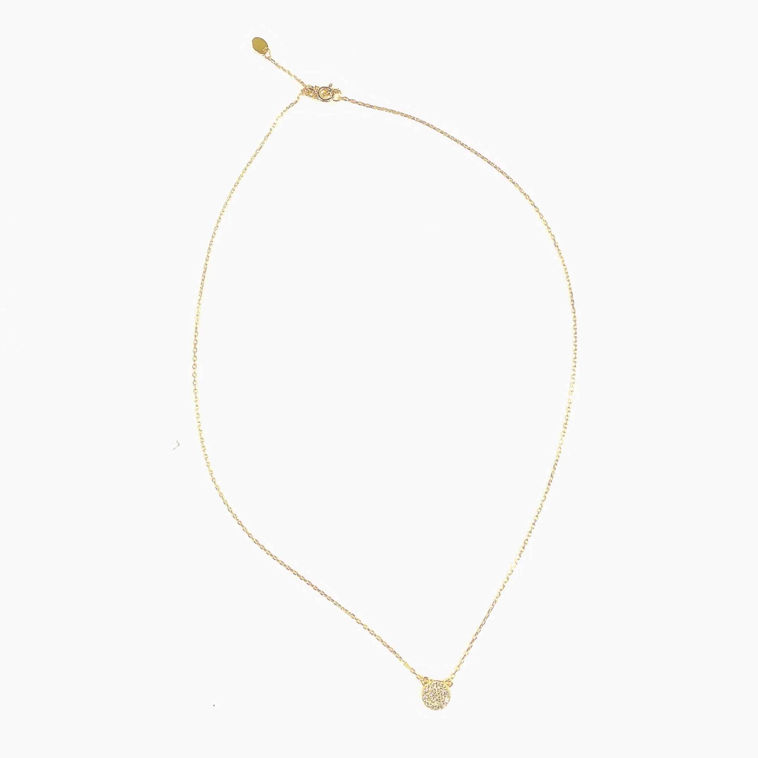 Petite Crystal Circle Necklace (sterling silver or 16K gold)