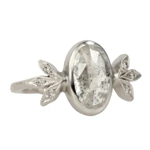 Platinum and Salt and Pepper Diamond Moderne Ring