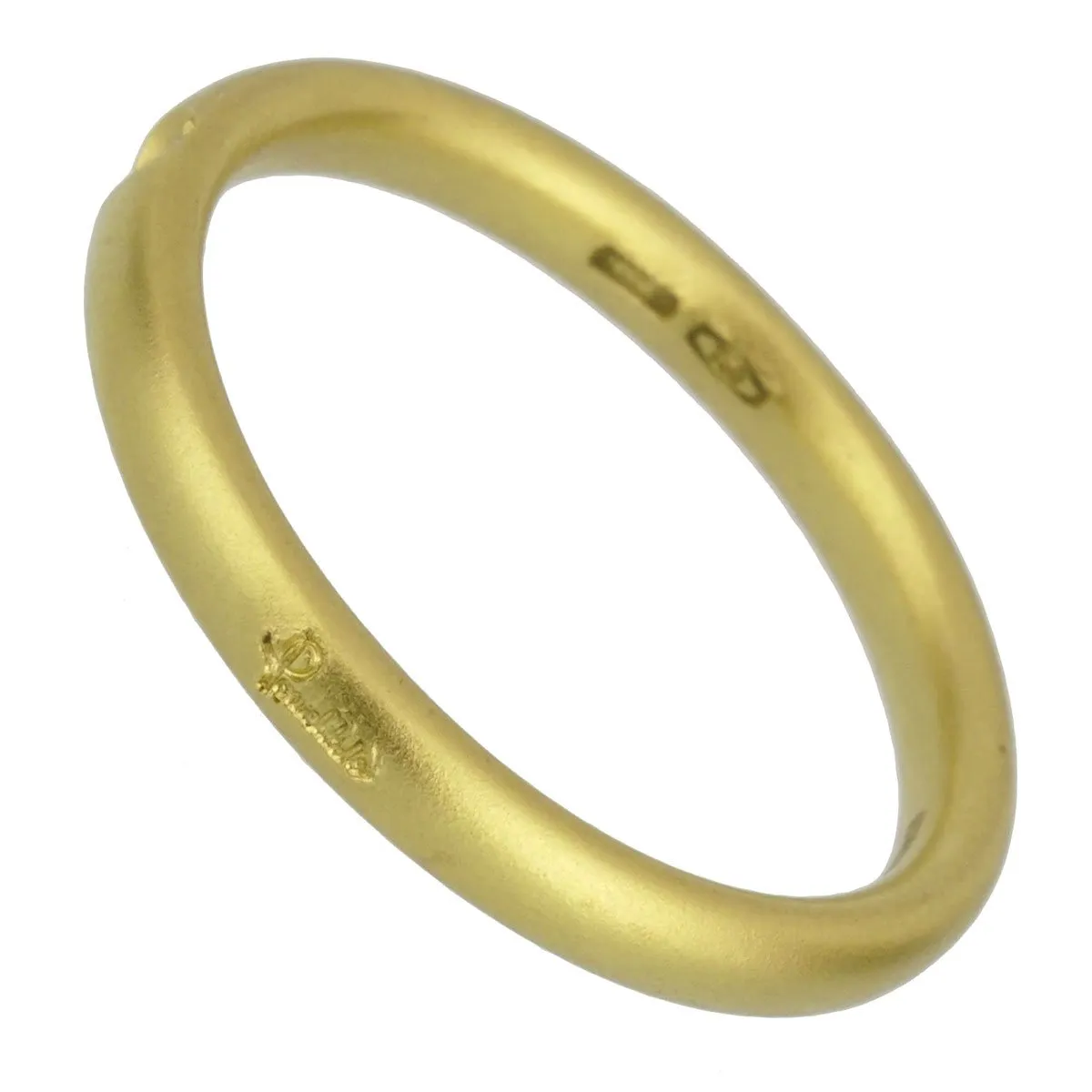 Pomellato Yellow Gold Satin Finish Diamond Band Ring Sz 4