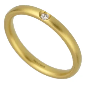 Pomellato Yellow Gold Satin Finish Diamond Band Ring Sz 4