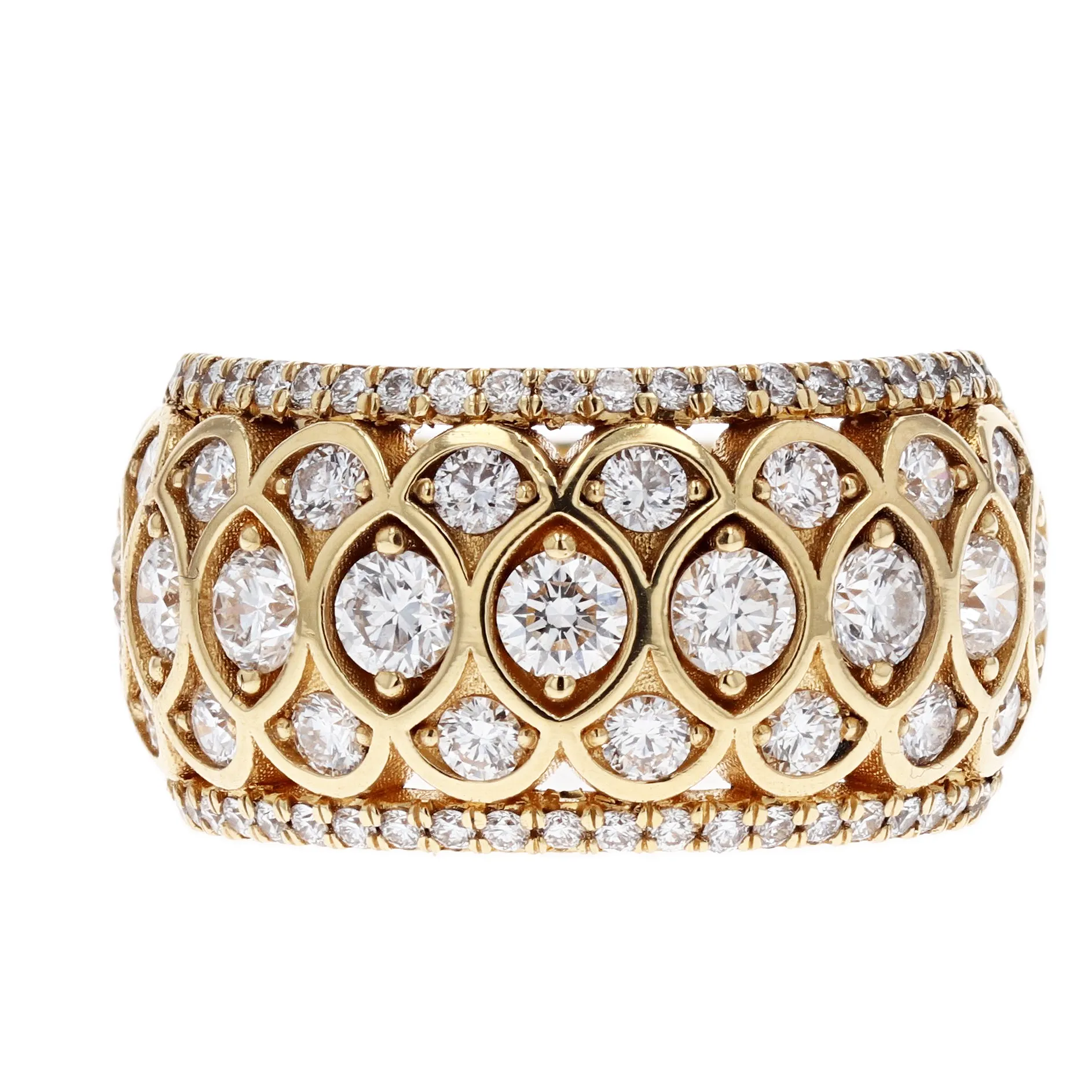 Precision Set 5-Row Honeycomb Diamond Band