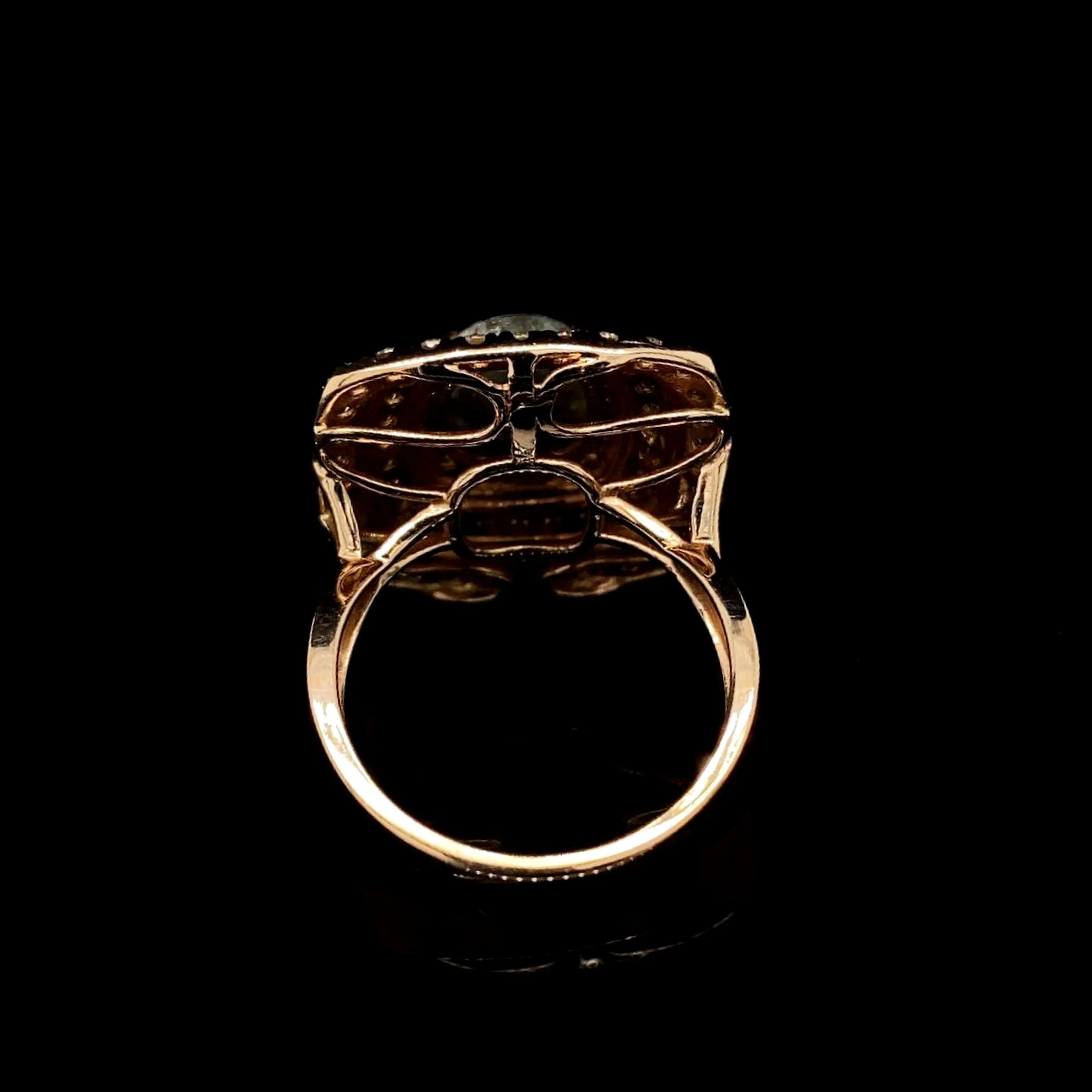 PREORDER | Rose Statement Cabochon Colored Diamond Ring 14kt