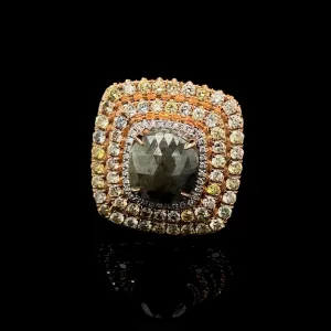 PREORDER | Rose Statement Cabochon Colored Diamond Ring 14kt