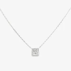 Princess Cut Solitaire Diamond Necklace