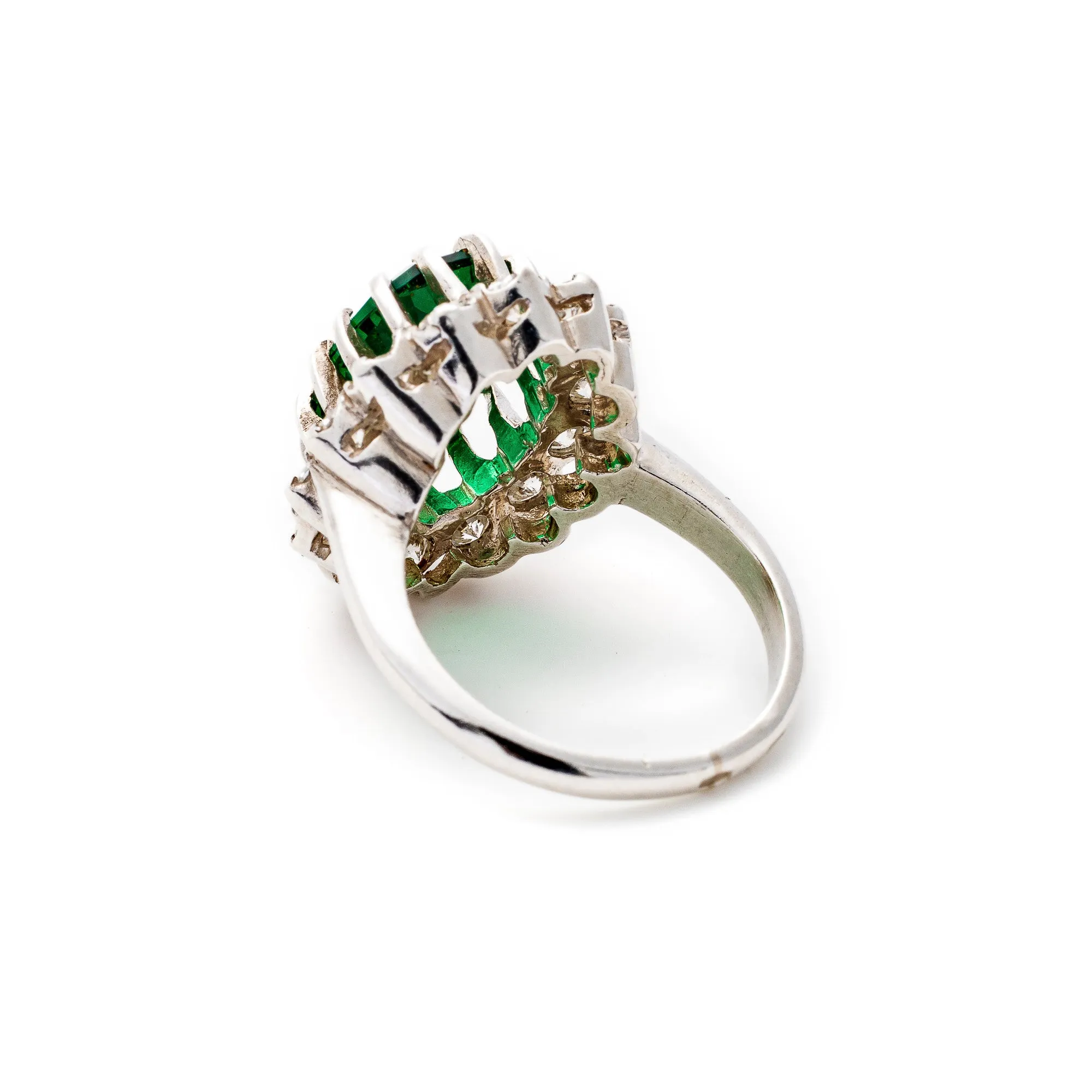 Princess Diana Ring - Cocktail Emerald Ring - Green Victorian Ring