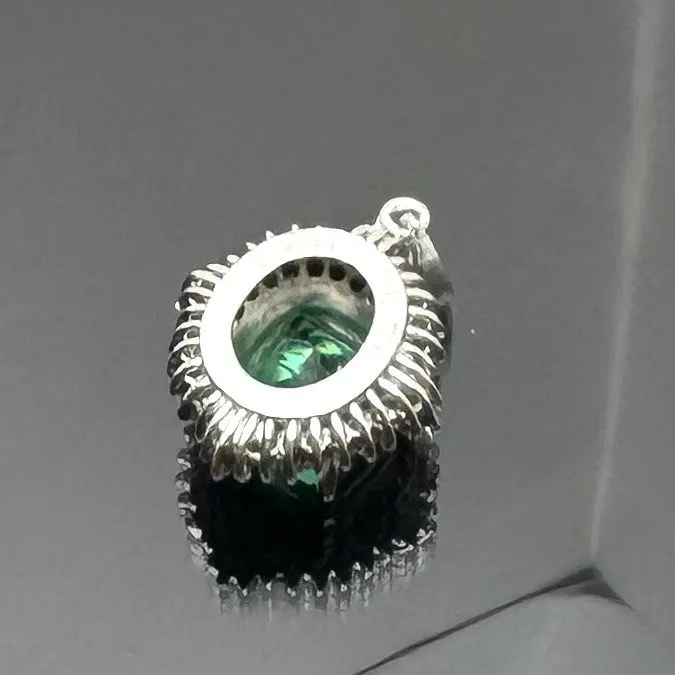 Pt900 Emerald =1.55cts Diamond Pendant With Cert