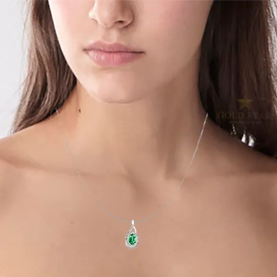"EMMA" EMERALD & DIAMOND PENDANT