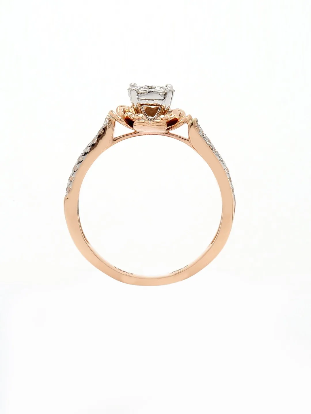 Real Diamond Illussion Cluster Ring