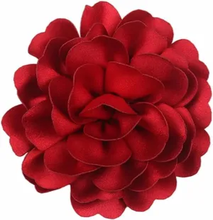 Rose Flower Extra Big Brooches Dainty Satin Fabric Rose Flower Brooches Lapel Exquisite Elegant Handmade Big Rose Flower Brooches Pin Classic for Wedding Party Dance Prom Brooch Dress Suit Ceremony Clothes Accessories