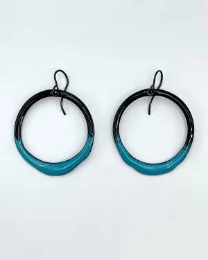 Round Dipped Washer Enamel Earrings