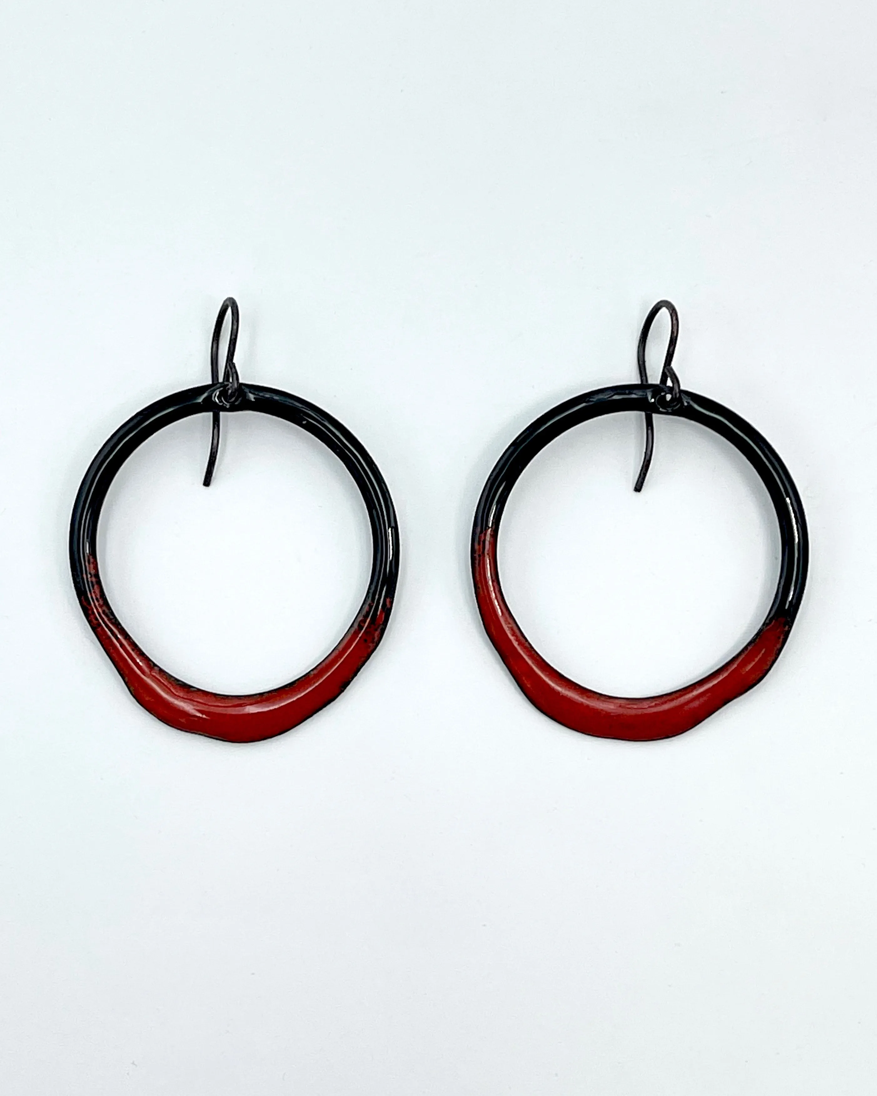 Round Dipped Washer Enamel Earrings