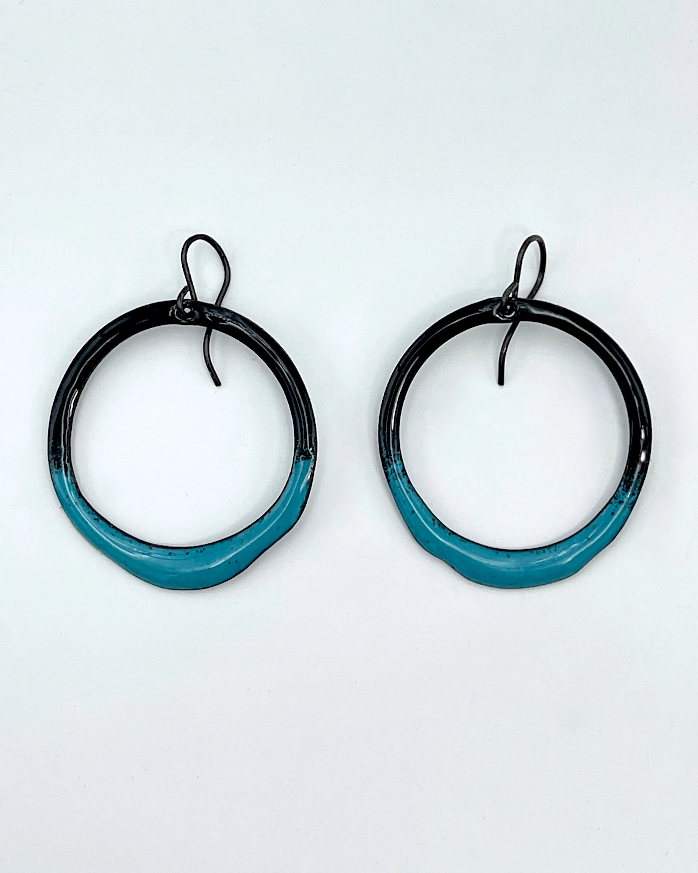 Round Dipped Washer Enamel Earrings