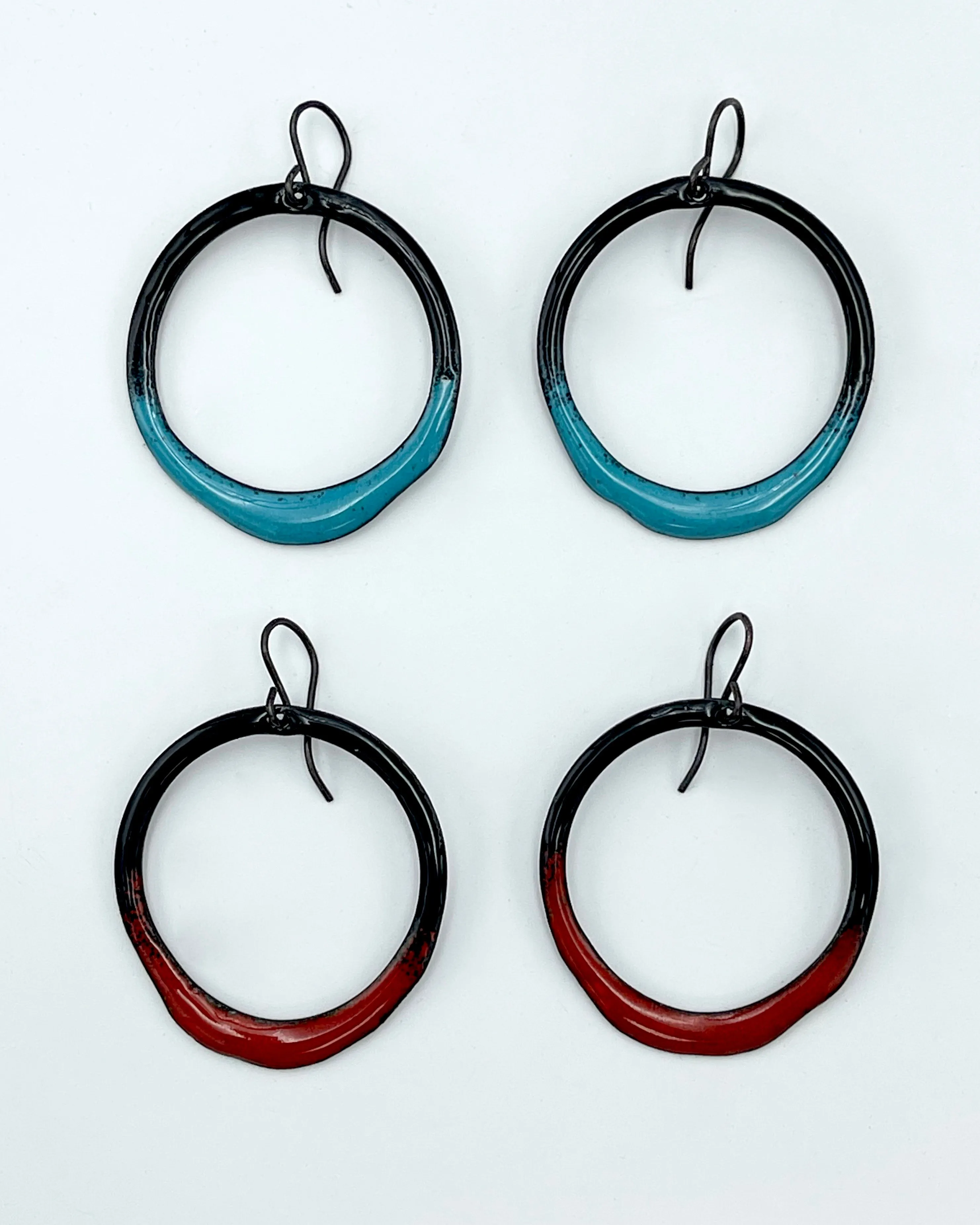 Round Dipped Washer Enamel Earrings