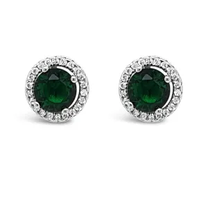 Royal Emerald Sterling Silver Stud Earrings