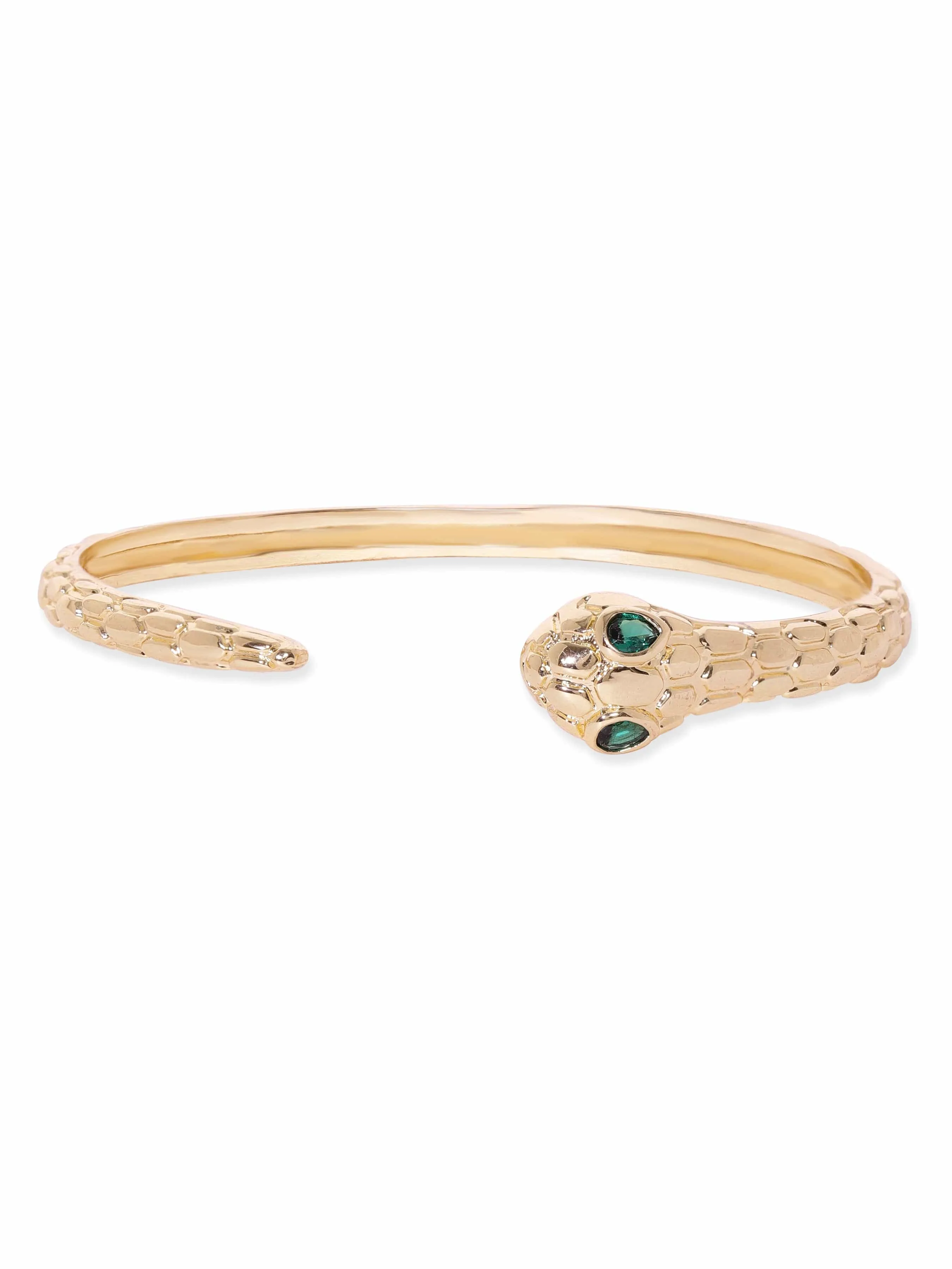 Rubans 18K Gold plated serpent motif textured bracelet