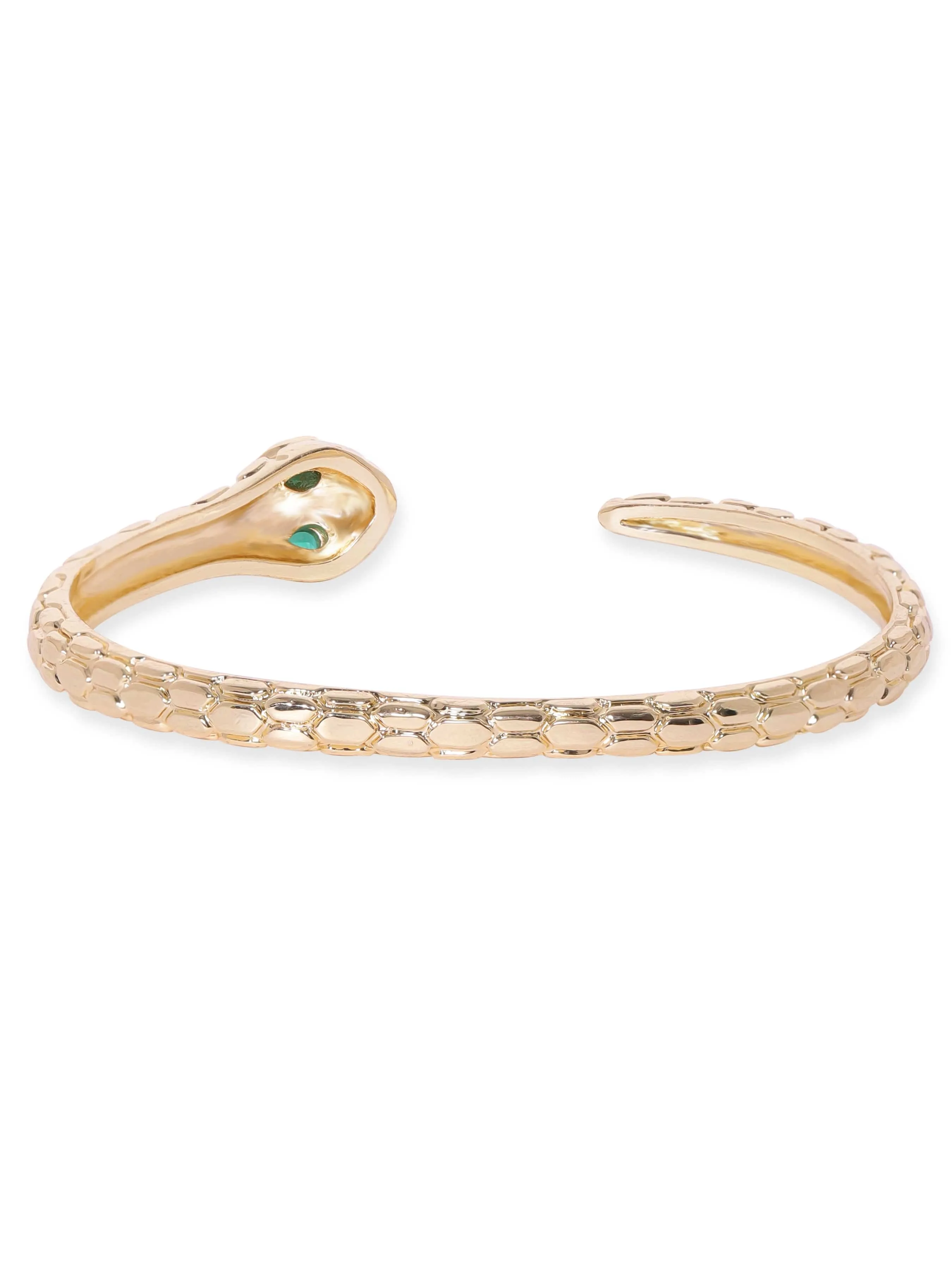 Rubans 18K Gold plated serpent motif textured bracelet