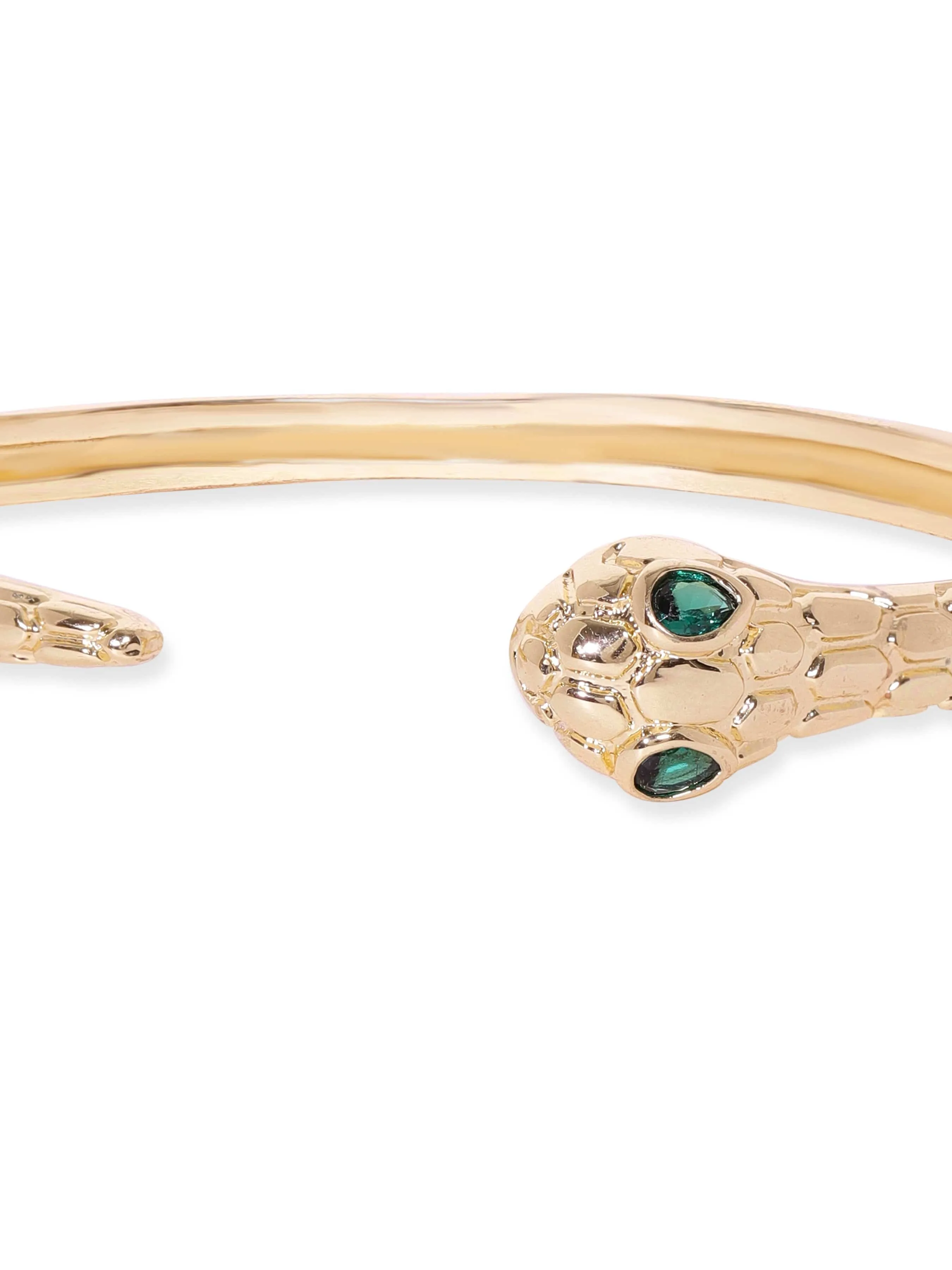 Rubans 18K Gold plated serpent motif textured bracelet