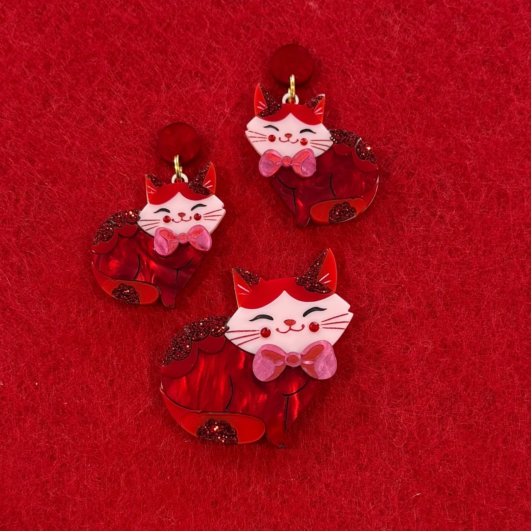 Ruby ♦️ cat - Brooch - Set of 2