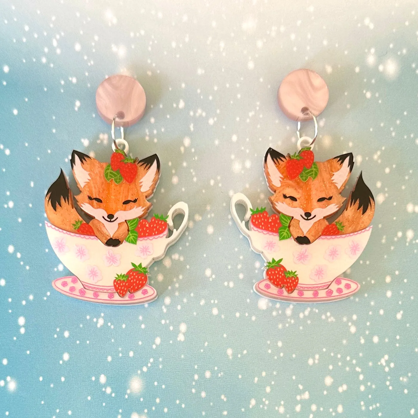 Ruby the Strawberry 🍓fox - earrings