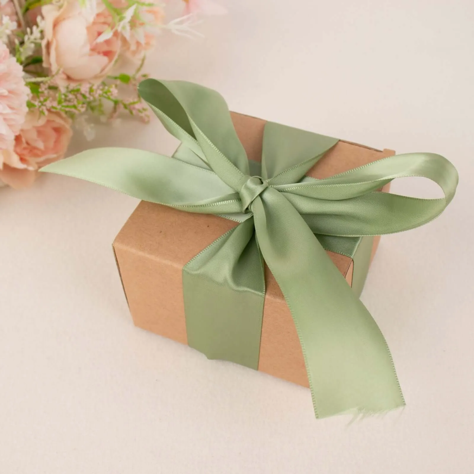 Sage Green Single Face Decorative Satin Ribbon 50 Yards 1.5"