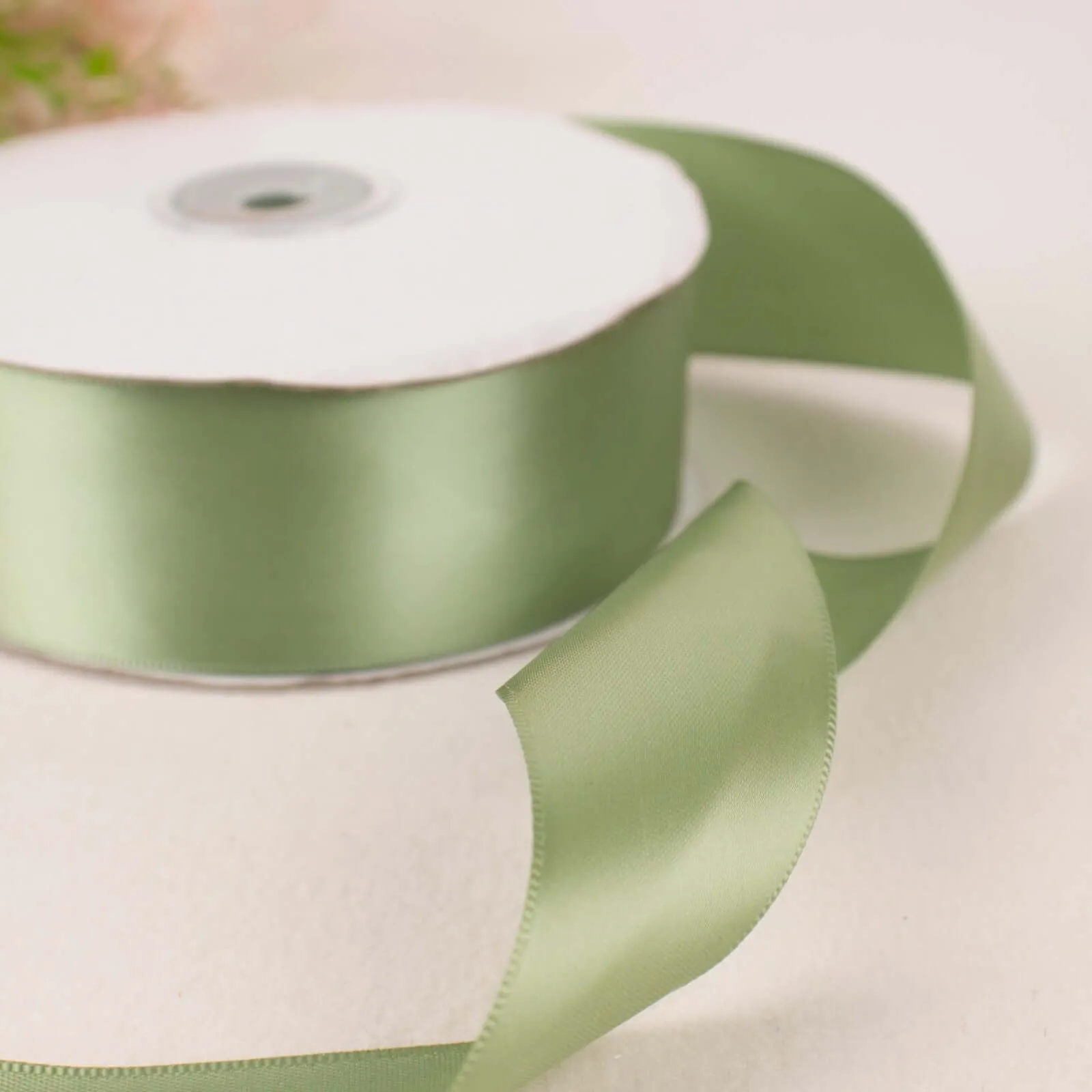 Sage Green Single Face Decorative Satin Ribbon 50 Yards 1.5"